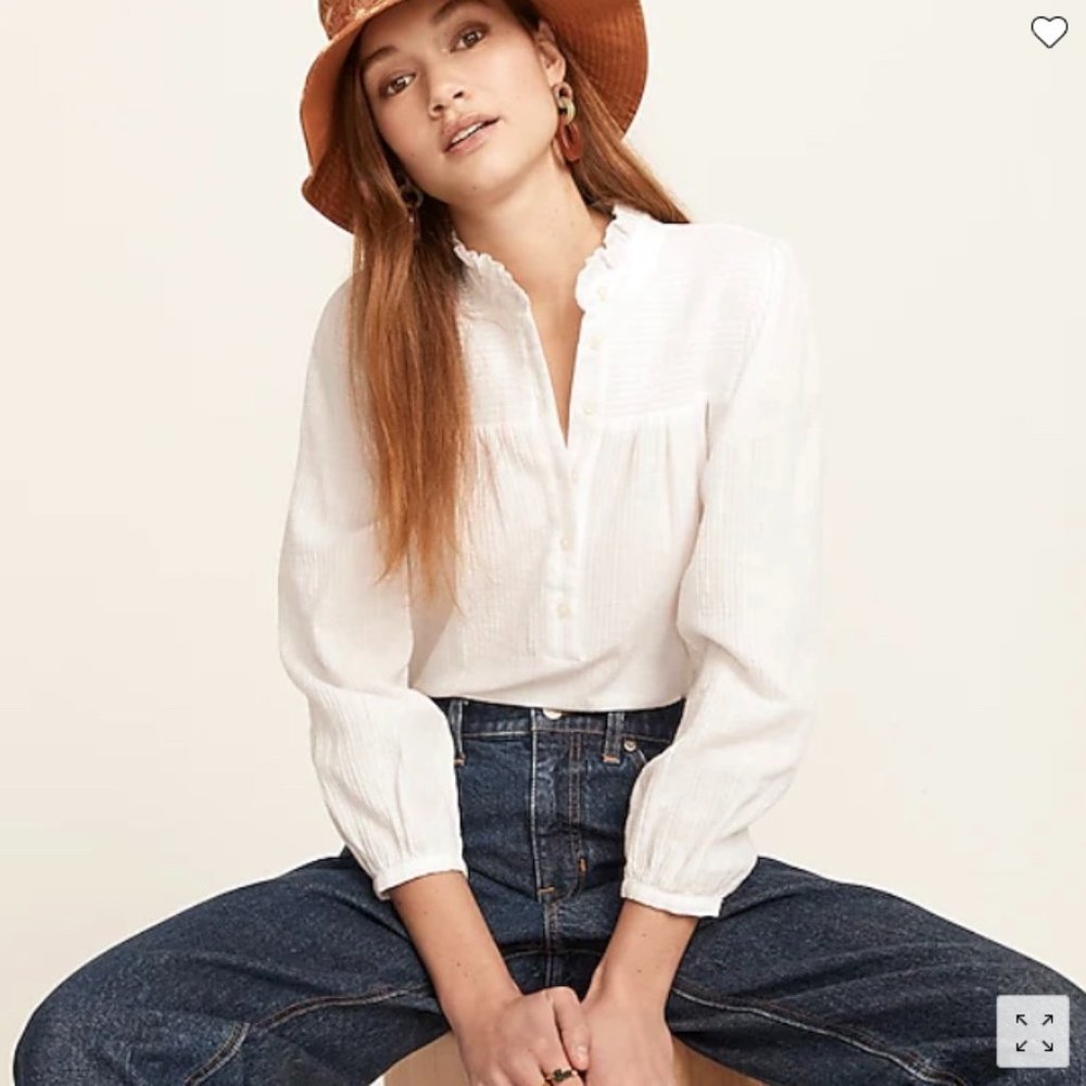 J. Crew Long Sleeve Smock Gauze Top